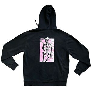 Chomp Dead Sexy Black Pink White Bikini Skeleton Skater Hoodie Size Large